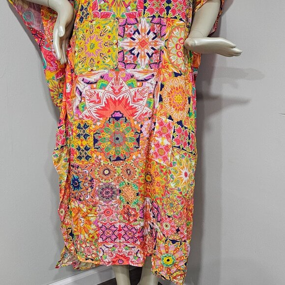 Johnny Was Kaleida Caftan Swim Cover-up - Picture 3 of 13